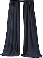 Vista 25 de New Creations Fabric & Foam Inc, 2 paneles de cortina de poliéster sin costuras de 5 pies de ancho, color negro, 2 paneles de 5 pies de ancho x 15