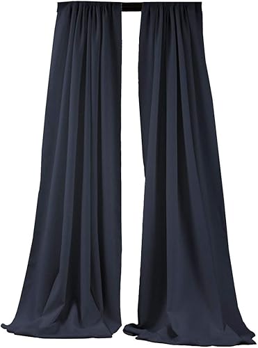 Miniatura 25 de New Creations Fabric & Foam Inc, 2 paneles de cortina de poliéster sin costuras de 5 pies de ancho, color negro, 2 paneles de 5 pies de ancho x 15