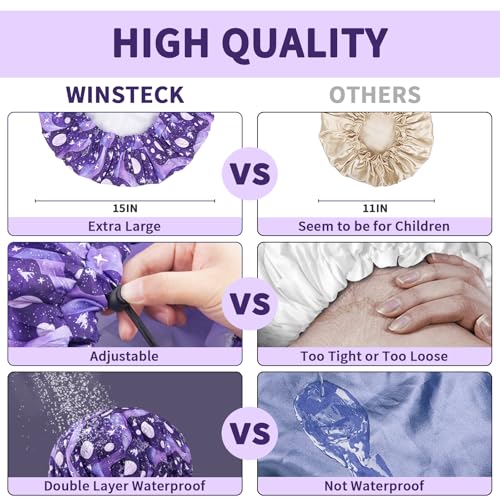 1 pièce Bonnet de Douche, Extra Large Réglable et Double Couche pour Femme – vue 5