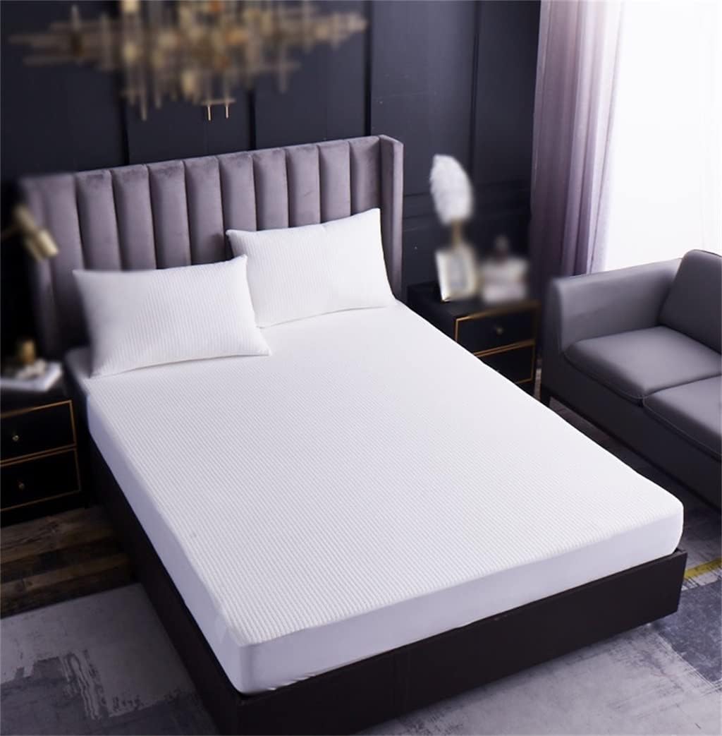 Fiber Air Layer Waterproof Bed Hat Machine Washable Protective Cover White(180 * 200CM)