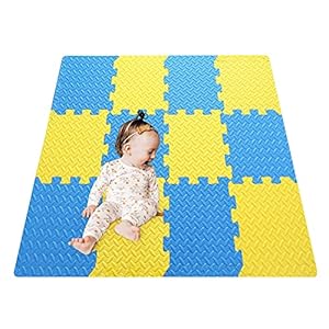 Tamiplay 12 Tiles Baby Play Mat, 0.47 Inch Soft Play Mat EVA Foam Puzzle Interlocking Floor Mats, Playpen Mat with…