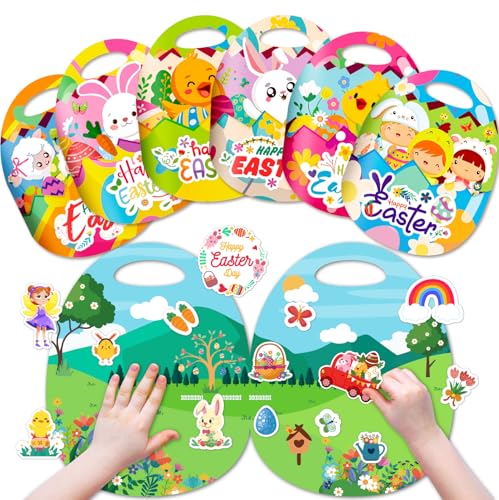 Reusable Easter Sticker Book for Kids 2-4, 6 Sets Puffy Sticker B...