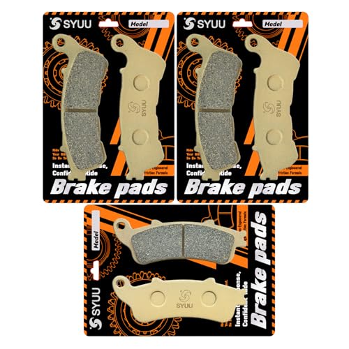S SYUU High-Performance Reliable Motorcycle Front Rear Brake Pads Set Honda VFR 800 A 2006 2007-2013, ST 1300 A ST1300 A 2008 2009 2010 2011 2012 2013 NT700V - Low Noise, Easy Installation 388/261FR