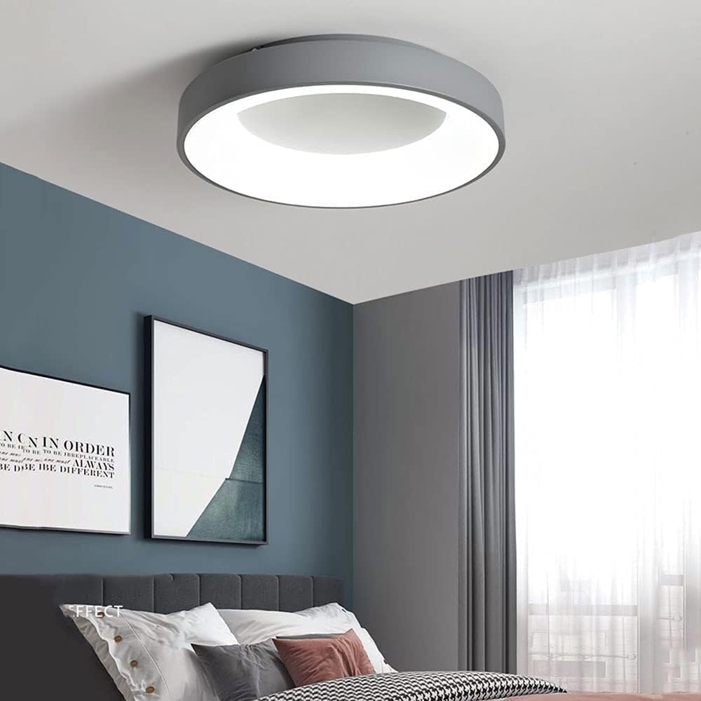 Modern Minimalist Style Nordic Led Ceiling Light Ultra-Thin Ceiling Lights Dimmable Close to Chandelier Living Room Light Low Ceiling Lighting in Offices(3-Color Dimmable,White12In)/3-Color
