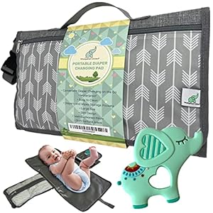 Pampered Littles Portable Changing Pad – Slim Clutch Style Diaper Bag Easy to Clean Soft Large Mat for Baby Big Storage…