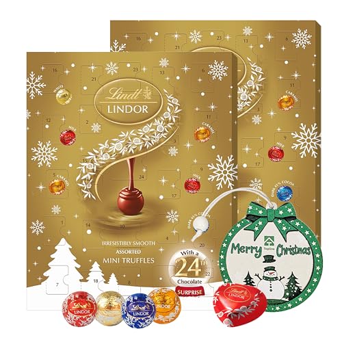 Assorted Lindt Chocolates Advent Calendar 2025 - Pack of 2 x 117g Mini Truffles Advent Calendar. Great Christmas Gifts for Women, Secret Santa Gifts, Stocking Fillers