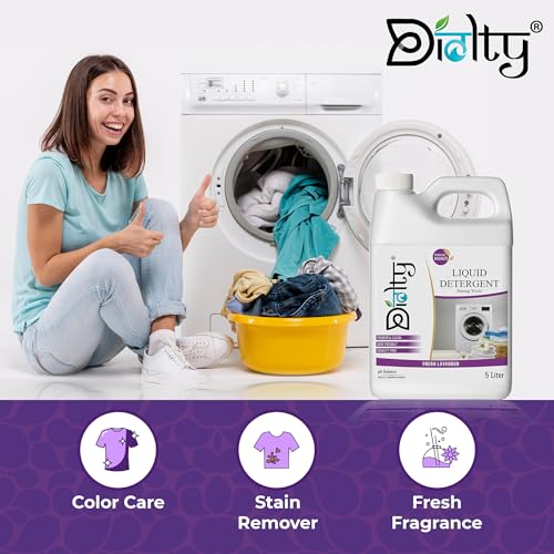 Image of liquid detergent 5 litre top load front load, detergent liquid for washing machine - Eco-friendly, Non-toxic (Lavender)