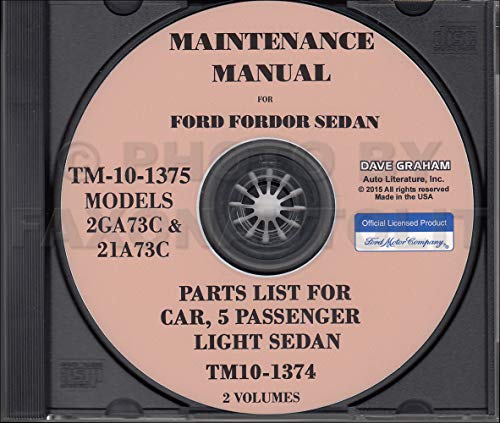 COMPLETE & UNABRIDGED 1941 1942 1946 1947 1948 FORD MILITARY CAR & TRUCK REPAIR SHOP & SERVICE MANUAL & PARTS LIST CD - F-Series, 21 A Deluxe, 2 GA Special, Super Deluxe, Deluxe, Pickup, 11 A, 1 GA