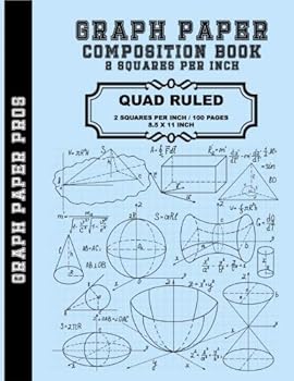 Graph Paper - 2 Squares per Inch : Quad Ruled / 2 Squares per Inch / Blank Graphing Paper Notebook