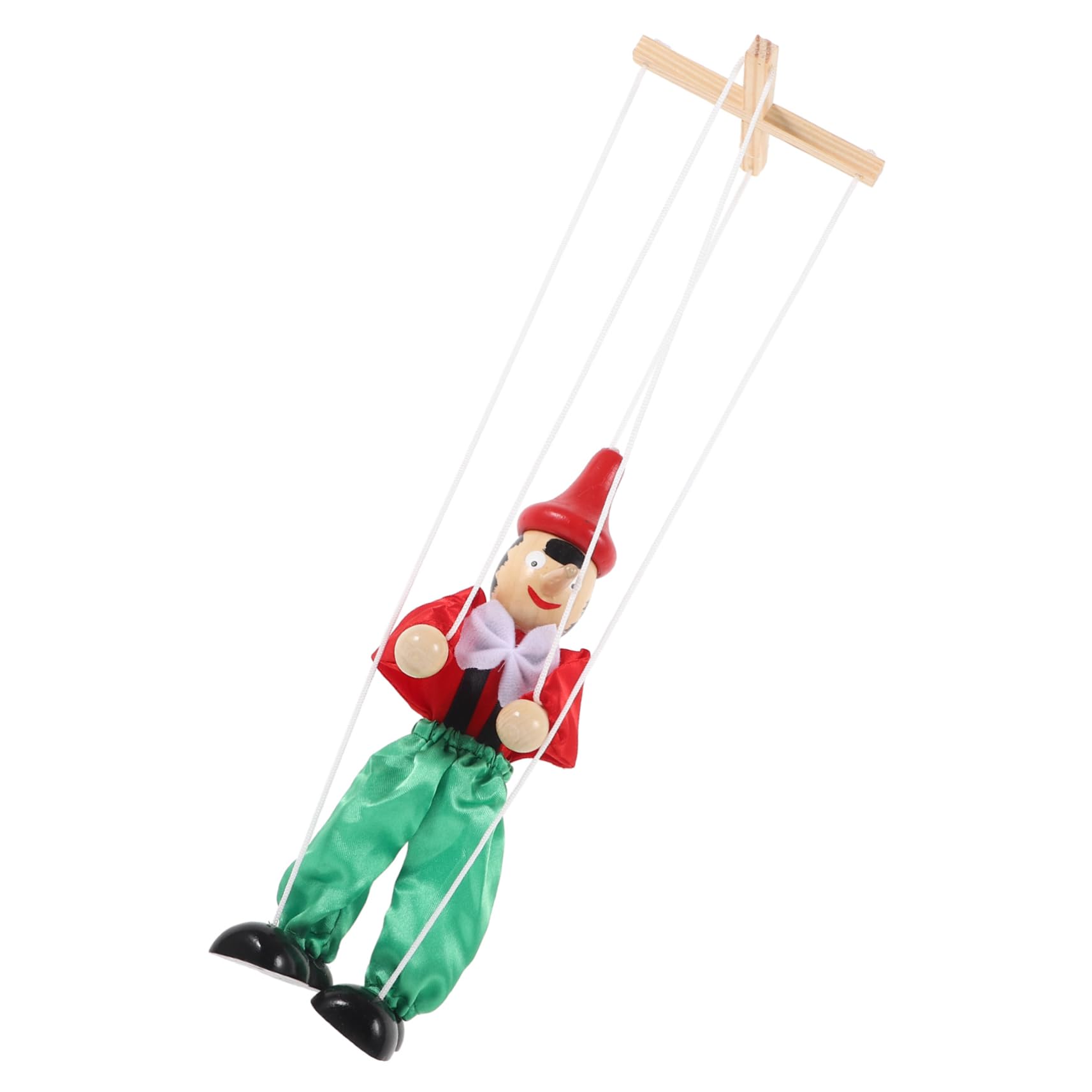 KICHOUSE Marionnette À Tirer en Bois 24Cm Jouet Interactif pour Enfants Théâtre Créatif Et Collection