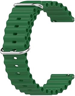 سوار ساعة اوشن من السيليكون بابزيم حلقي التيتانيوم مقاس 20 ملم متوافق مع سامسونج جالاكسي 5 40 - 44 و5 برو 45 و4 - و4 كلاسيك 42 - One size لا يوجد زيتي