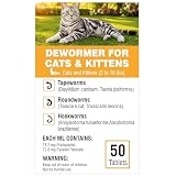 De-Wormer for Cats and Kittens – Pyrantel Pamoate & Praziquantel for Cats 2–16 lbs, Treats Tapeworms...