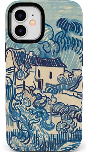 Casely iPhone 12 Mini Case | Van Gogh Landscape with Houses | Compatible with MagSafe | Bold Protective Design