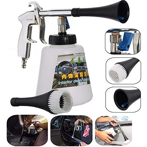 Autowäsche Lanze Auto-Luft-Reinigungsfläche Innenaußen-Luft-Air-Waschen-Werkzeugstecker Auto Motorrad Glasfenster-Lederreiniger Schaumlanze (Color : Black)