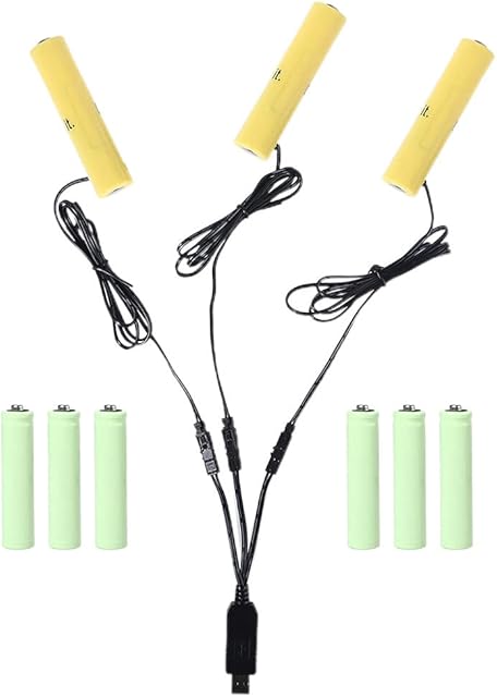 follwer0 3 in 1 Battery To Electric AAA Converter Any 1-4pcs AAA Battery Eliminator Power Supply for Christmas LED Light Clock Toys Lamps Device To USB Electric