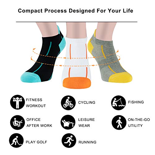 Image of ATBITER Ankle Socks Womens and Men Thin Athletic Running Low Cut No Show Socks With Heel Tab 6-12 Pairs | White Short Summer Athletic Running Yoga Pilates Workout Sneaker Socks Lightweight Non Slip Size 7-9 9-11