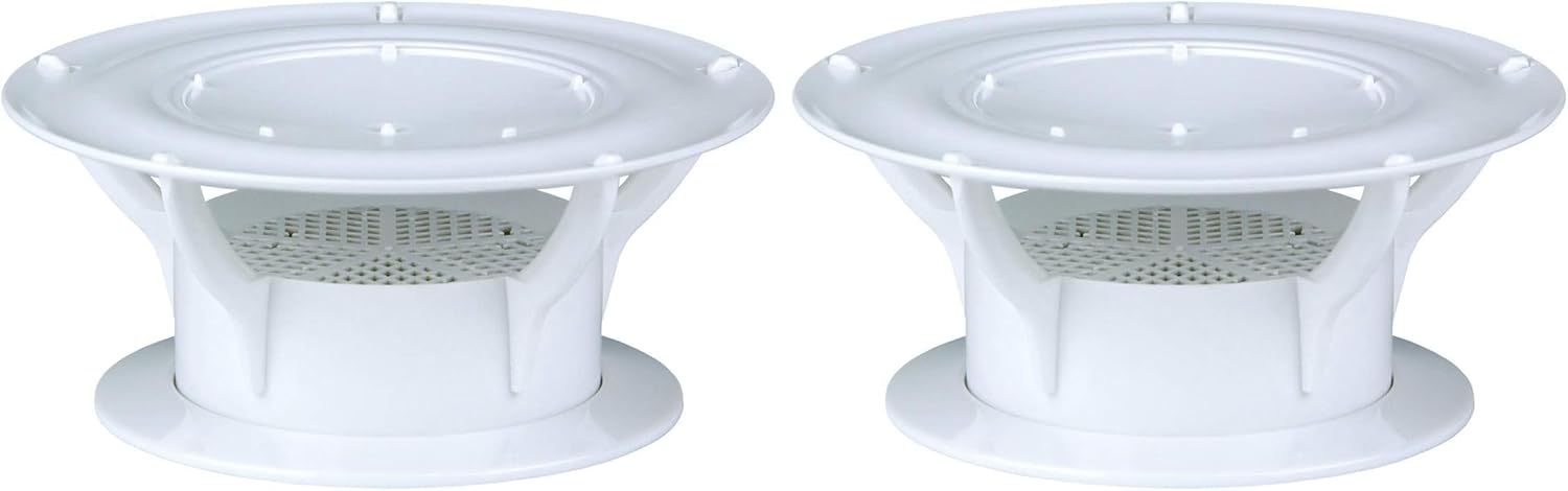 Lippert 360 Siphon RV Roof Vent Cap for Odor Prevention with Universal Fit, Built-In Bug Screen, White Polycarbonate - 389381 (Pack of 2)
