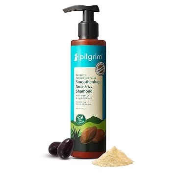 Pilgrim Keratin Shampoo & Anti Frizz Formula | Frizz Control & Smoothing Shampoo for Dry, Frizzy Hair | Adds Shine & Softness | For Women & Men | 6.76 Fl Oz 200ml