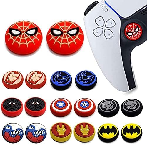 Image of Thumb Grip Caps for PS5 /PS4 /Xbox /Switch Pro Controllers | Non-Slip Silicone Joystick Covers | Analog Stick Protection & Comfort Grip for Gaming | (Random Designs Sent) (2)