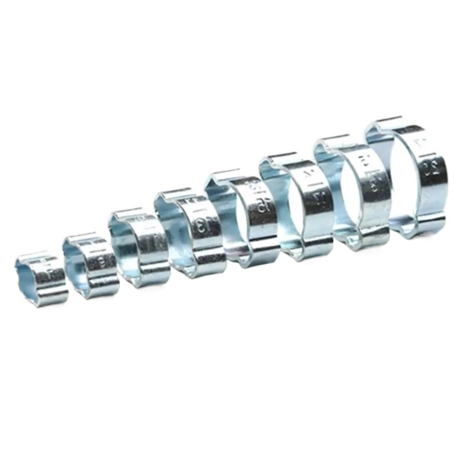 100 abrazaderas de manguera de doble oreja, clips de engarzado de acero inoxidable for agua combustible gasolina