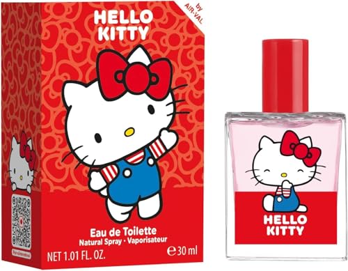 Hello Kitty Eau de Toilette pour Enfant dans un joli flacon en verre et motif Kitty Cadeau pour Fille (30 ml)