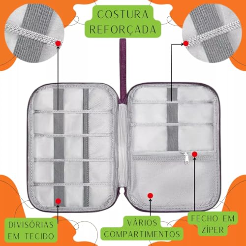 Bolsa Organizadora de Cabos E Acessórios Eletrônicos Para Viagem Estojo Multifucional Para Pulseiras