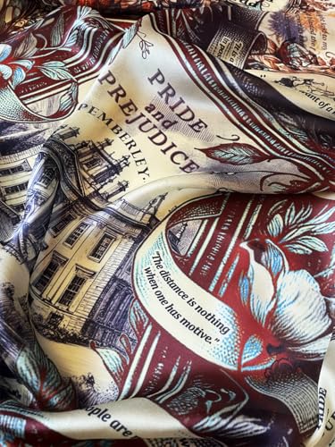 Universal Zone Pride & Prejudice Satin Scarf - Neck, Head & Bag Scarf. Pemberley, Jane Austen Gift, Light Academia3