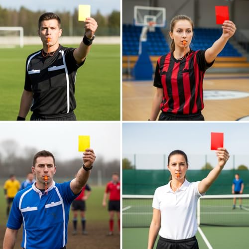 Gemoioio Soccer Referee Kit 2 Pack – Red & Yellow Cards, Leather Wallet & Scorebook, Complete Officiating Set for Youth Games, Tournaments & Coaches