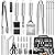 POLIGO 29PCS BBQ Grill Accessories Kit with 2 Different Grill Essential Tongs in Bag - Complete Heavy Duty Barbecue Tools Set for Backyard Party - Perfect Grilling Gifts on Birthday Christmas