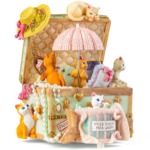 Cat Music Box Gift for Girlfriend Wife Daughter Grandma Granddaughter Sister Friends, Cute Kitty Musical Box Anniversary Birthday Gifts Kitten Lover Mother Day Present - Image 6