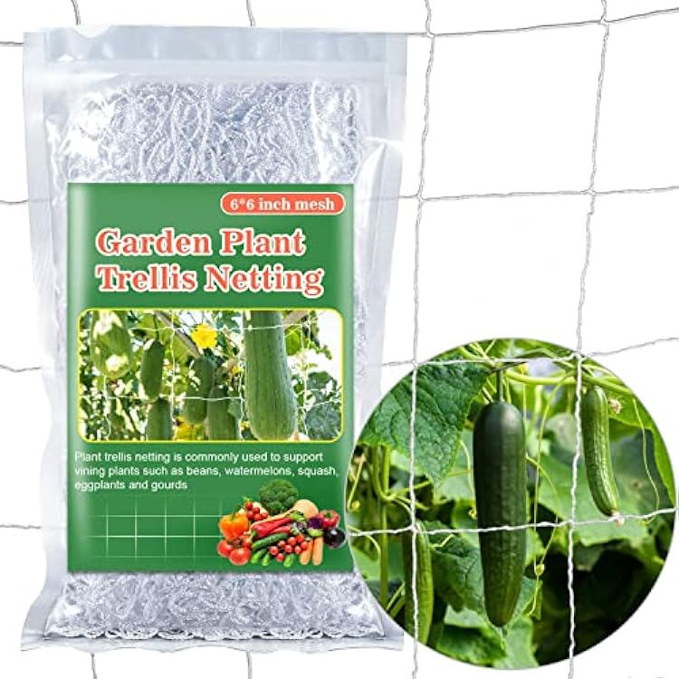 Sukh Garden Plant Trellis Netting -Trellis Net Polyester Trellis Netting Garden Square Mesh for Climbing Plants Fruits Vegetables VinesGrow Tents (4)