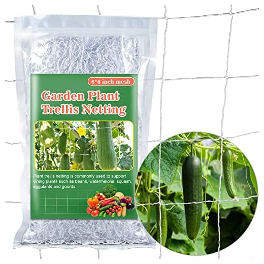2 PCS Garden Plant Trellis Netting - Sukh 5 x 15 ft Trellis Net Polyester Trellis Netting Garden Square Mesh for Climbing Plants Fruits Vegetables VinesGrow Tents