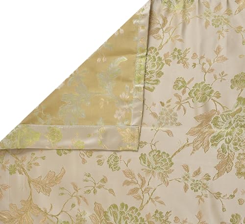 Image of FRESH FROM LOOM Window Room Darkening Curtains 5 Feet Long,High Tenacity Yarn Polyester Rod Pocket Weaved Premium Screens for Home Office,Prada for Living Room Bedroom,Dust Repellent(Green,5ft,1pc)