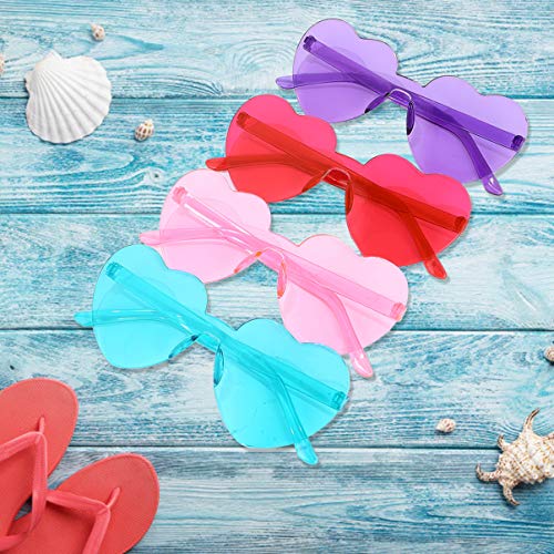 VALICLUD 4pcs Heart Shape Sunglasses for Girls Plastic Girls Sunglasses Fashion Eye Glasses Protection4