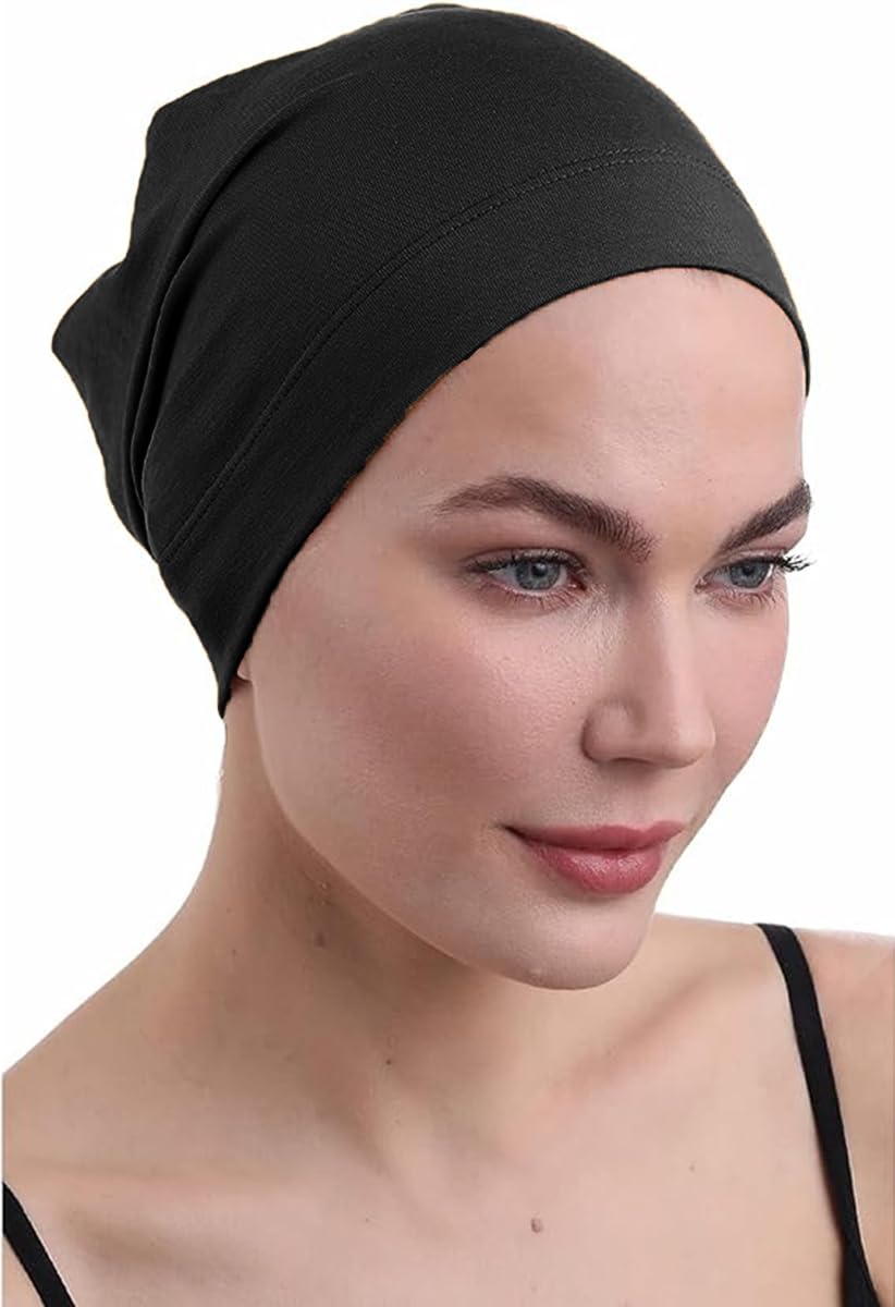 bismaadh Women's Stretch Under Scarf Convenient Bonnet Jersey Cap Head Wrap - Tube Hat Opens on 2 Ends-picture-12