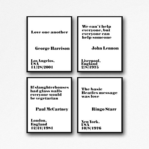 Póster de The Beatles decorativo: transforma tu salón con este set de 4 láminas
