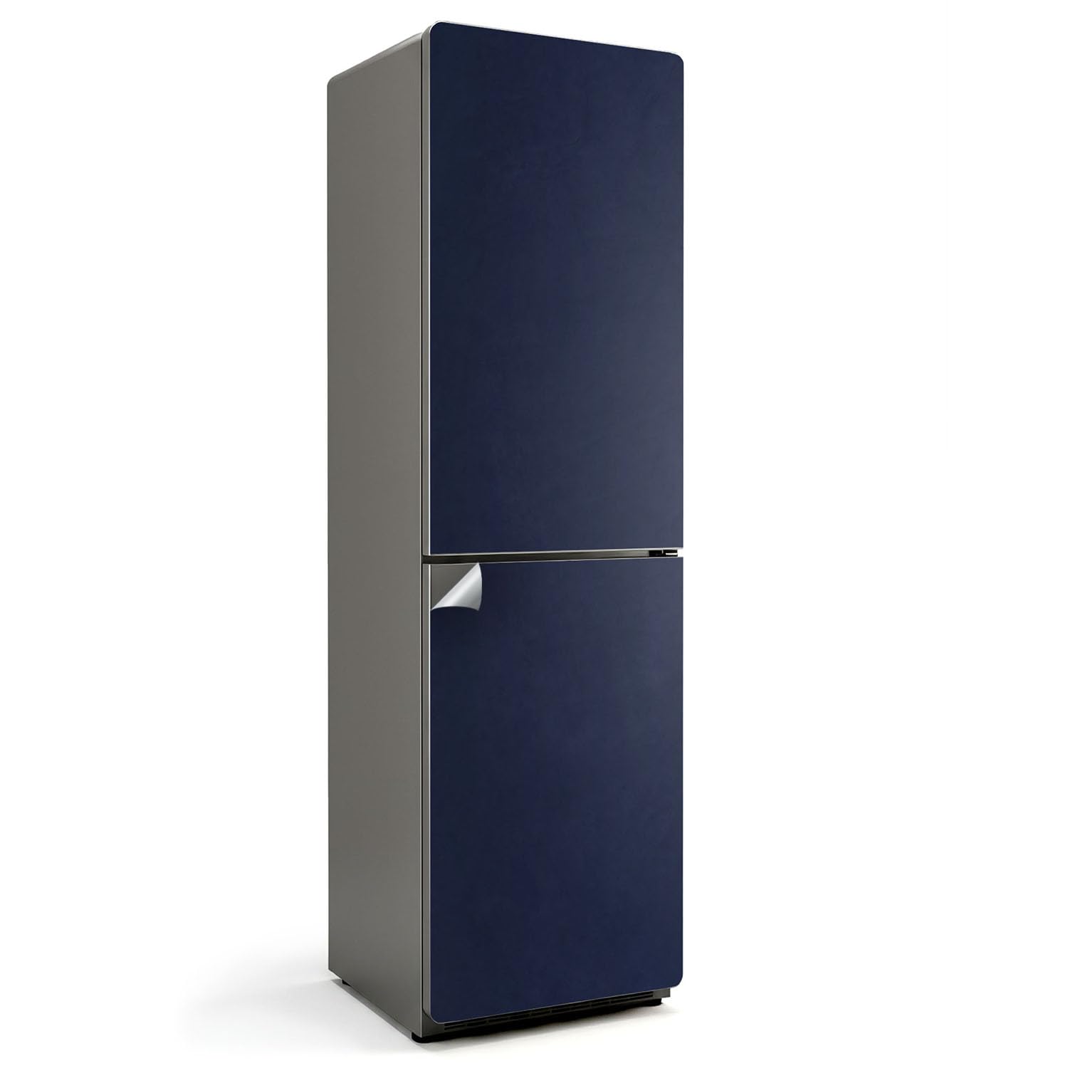 Rénover un frigo abîmé avec le sticker bleu marine foncé 60x205 cm