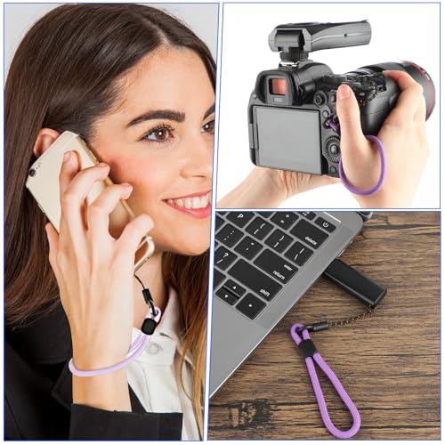 8 Stück Handschlaufe Kurz Buntes Nylon Lanyard Stringphone für USB-Sticks Schlüssel Telefone Schlüsselanhänger Ausweise Namensschilder