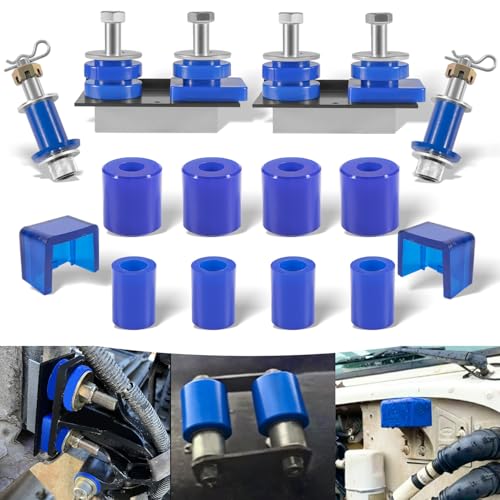 Image of Engine Hood Hinge Pivot Mounting Bolt Kit & Hood Roller Bushings & Polyurethane Hood Bumper Poly for Peterbilt 379 378 377 375 357 330 385, P/N 13-04154, 13-04164; 13-03593, 13-04391, 13-03510, 304005
