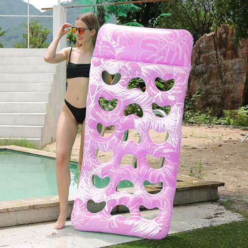 Flotteur gonflable de piscine avec repose-tête intégré lit flottant résistant