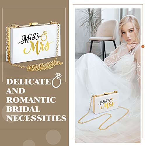 Bride Clutch Purse Bride Gift Miss To Mrs Acrylic Purse Women Evening Handbag With Removable Gold Chain Strap For Women Bridal Shower Bachelorette Party Wedding Day #TOP2