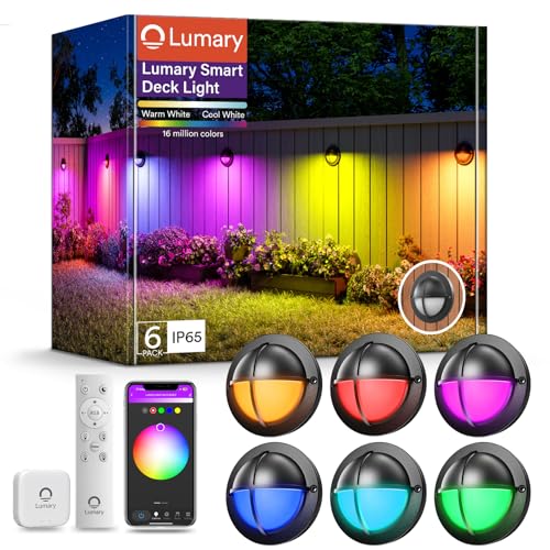 Lumary Smart Low Voltage Deck Lights with Hub IP65 Waterproof 6 Pack