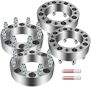 ECCPP 4PCS 2" Wheel Spacers Adapters 8x6.5 to 8x6.5 8x165.1 Wheel Spacers 8 Lug 9/16" Studs 126.15mm Compatible with F-350 F250 1988-1998 for Ram 2500 for Ram 3500 W250 W300