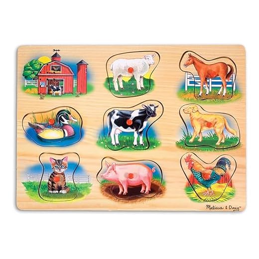 Melissa & Doug Classic Farm | Pussel | Trä | 2+ | Present till pojke eller flicka
