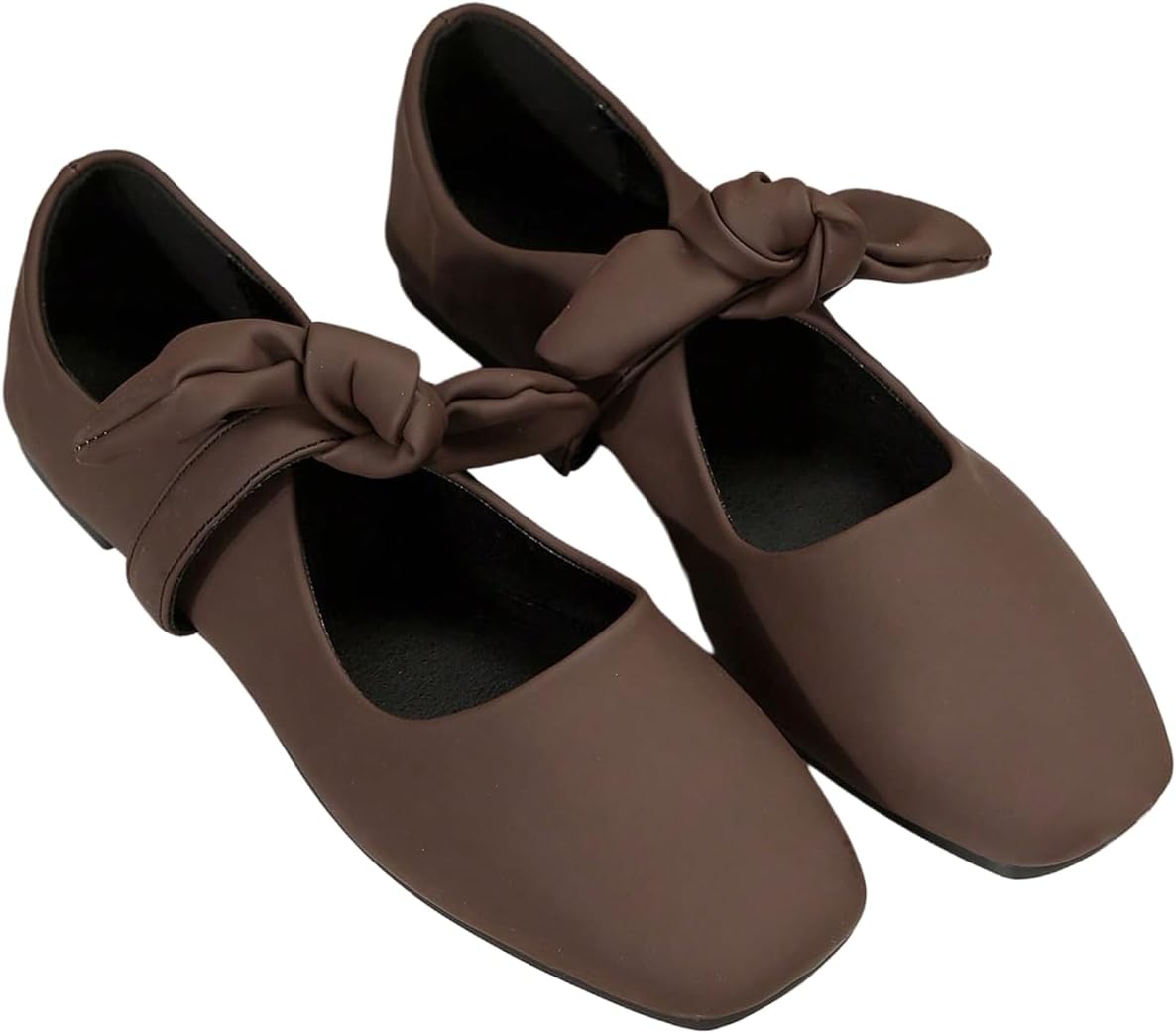 GORGLITTER Women's Gold Ballet Flats Closed Toe Flat Sandal Dressy Square Toe Bow Metallic Dress Ballerina Shoes