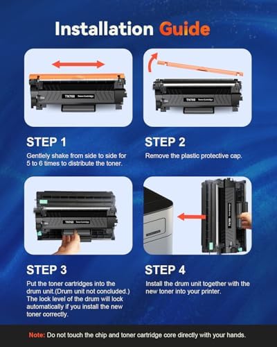 [with CHIP] TN760 Toner Cartridge Replacement for TN 760 TN-760 TN730 Toner Compatible with DCP-L2550DW MFC-L2710DW HL-L2370DW HL-L2390DW MFC-L2750DW HL-L2390DW HL-L2350DW (2 Black) - 4
