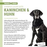 Chewies Lucky Bits Kaninchen & Huhn Senior Hundeleckerli - Hunde-Leckerlis getreidefrei & Soft mit viel Protein und Superfoods wie Bierhefe oder Ginkgo, ohne Zucker (80 g)