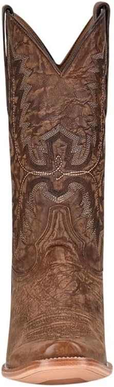 CORRAL MEN'S BROWN EMBROIDERY NARROW SQ. TOE, LEATHER WITH RUBBER INSERT SOLE, WESTERN A4229