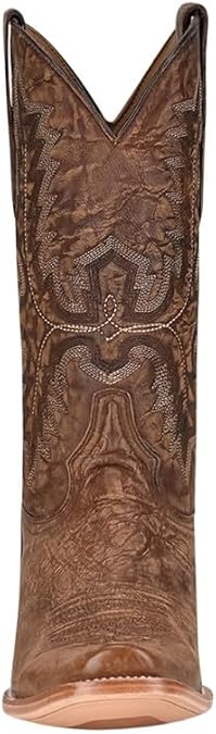 Corral Men's Brown Embroidery Narrow Sq. Toe, Leather With Rubber Insert Sole, Western A4229
