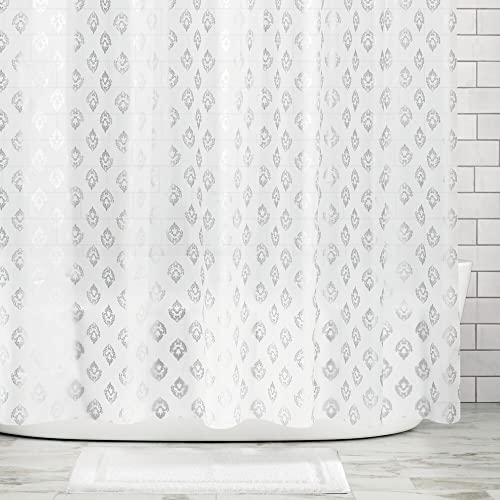 mDesign Floral Decorative PEVA 3G Shower Curtain Liner, PVC-Free, Mold & Mildew Resistant, ODORLESS, No Chemical Smell - 72